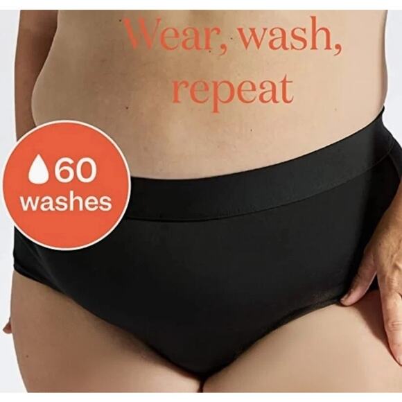 Jude Women's Black Urinary Incontinence Panties High Waisted Plus Size 20 - Picture 3 of 3